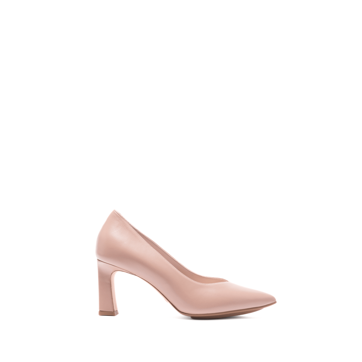 Scarlett Chase Scarlett 75 Pump Nude Napa with a V-cut upper and block heel | Profile on white background
