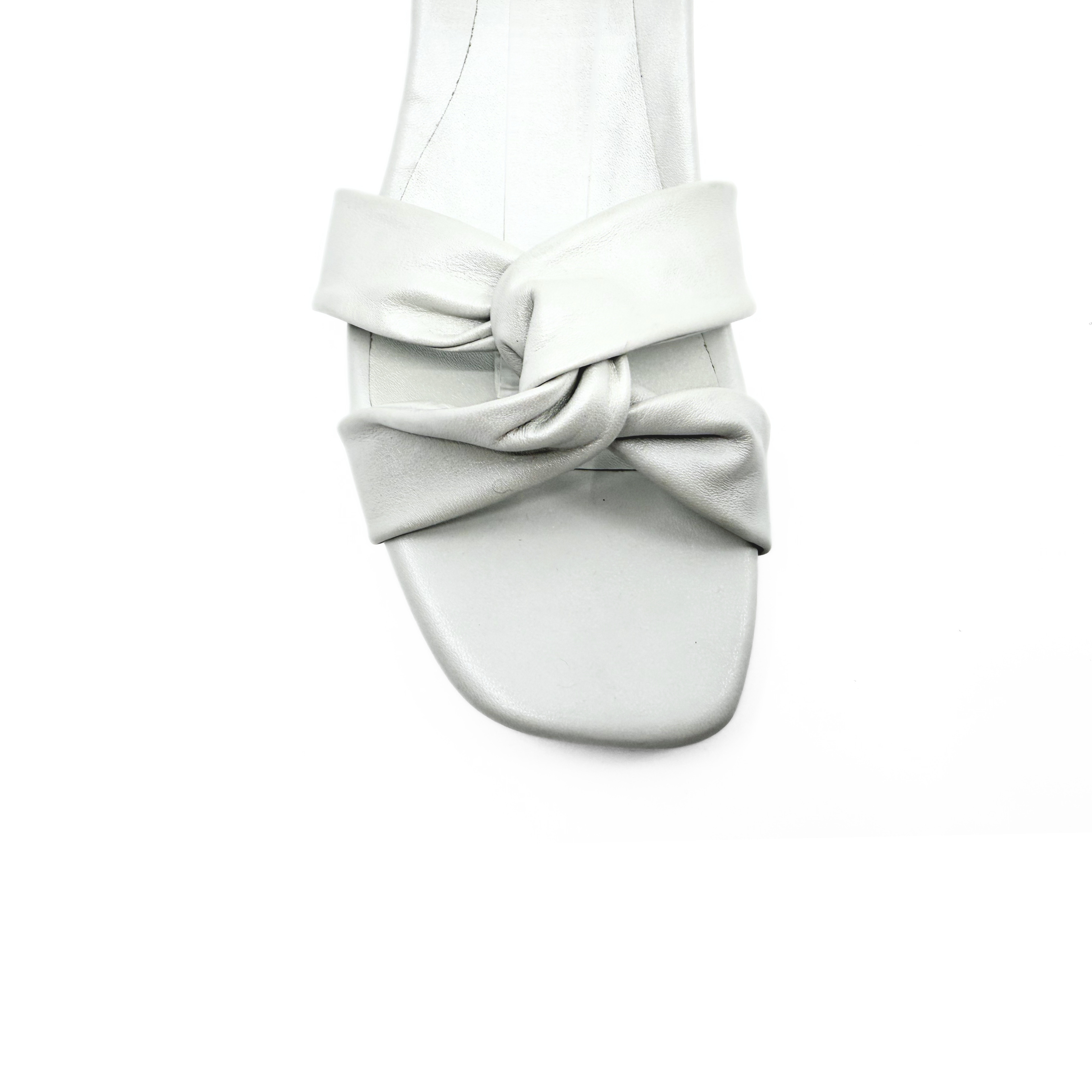 CALI 45 WRAP SANDAL | WHITE METALLIC NAPA