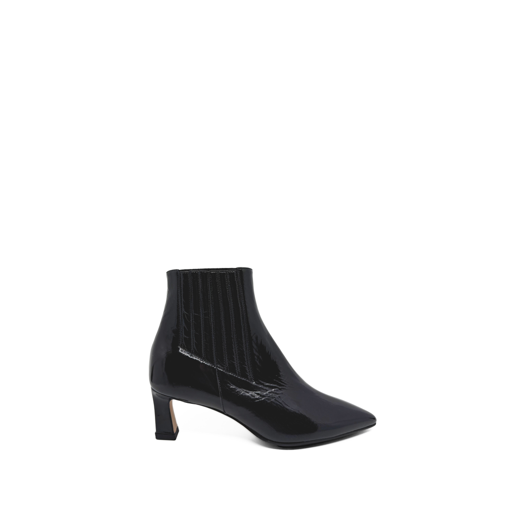 AMELIA 55 BOOTIE | CRINKLE BLACK PATENT