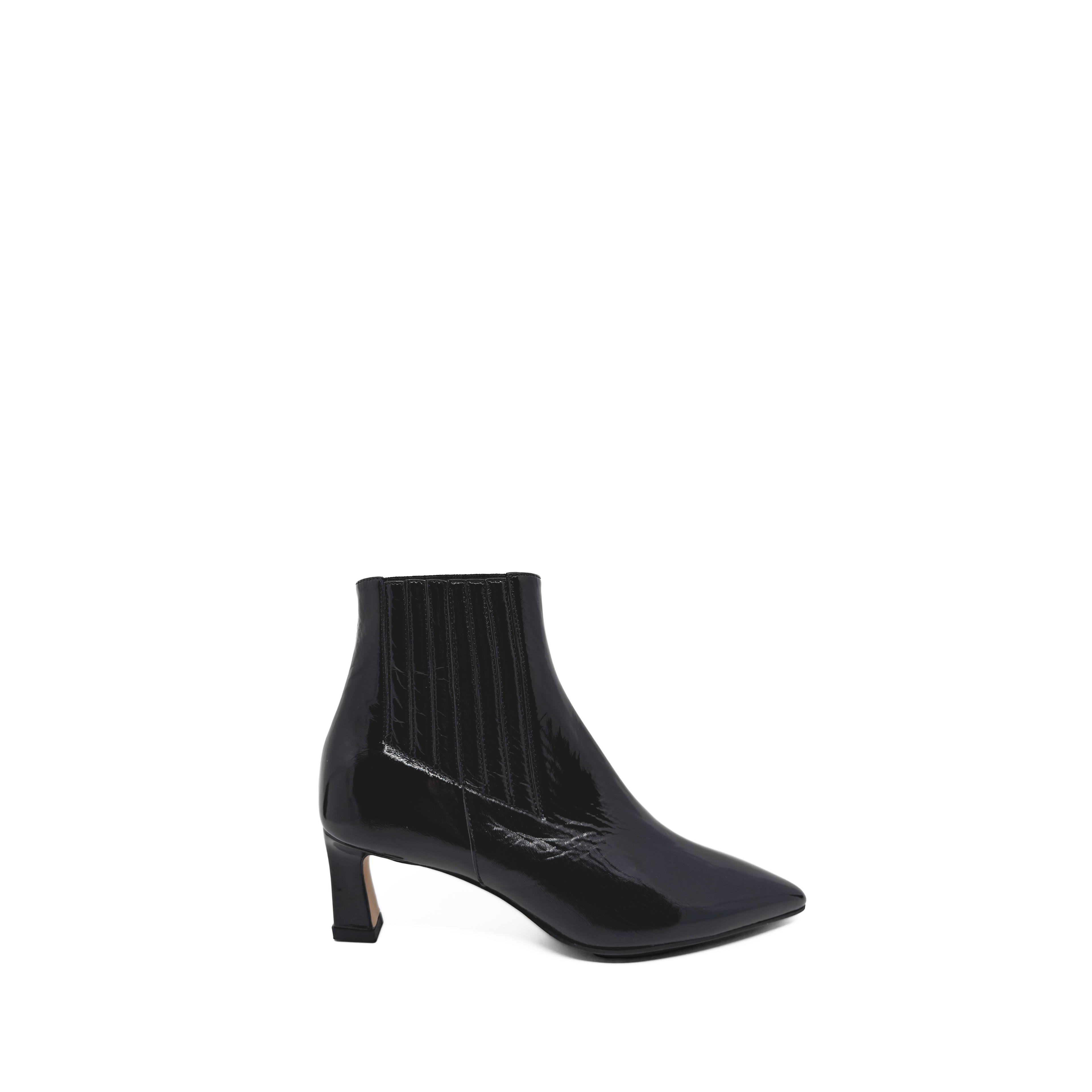AMELIA 55 BOOTIE | CRINKLE BLACK PATENT