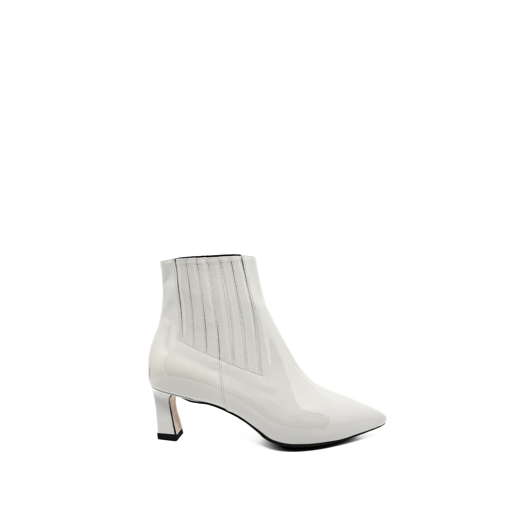 AMELIA 55 BOOTIE | WHITE STONE PATENT