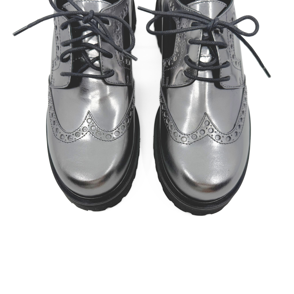 AINSLEY OXFORD LUG LOAFER | SILVER