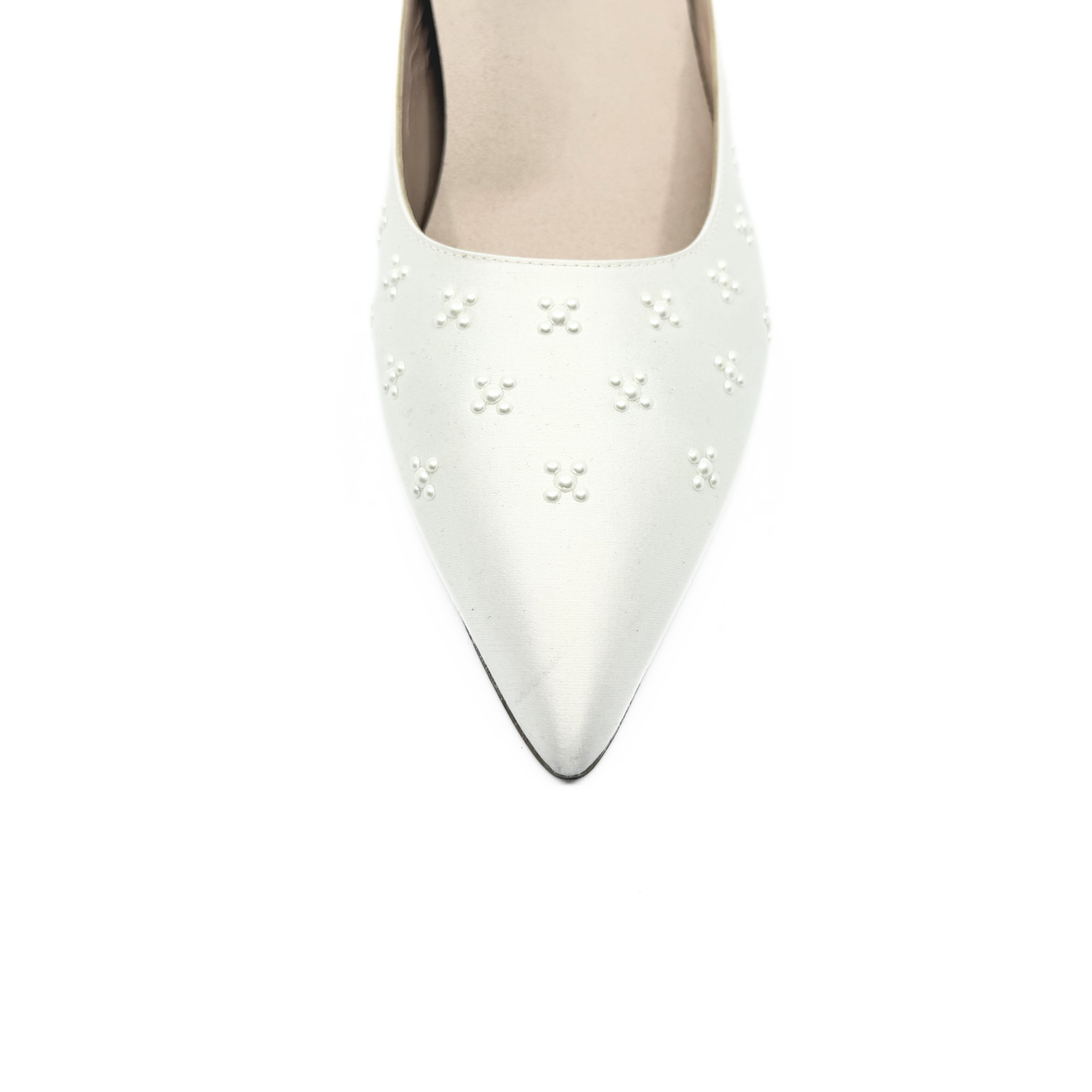 ROSE 55 PUMP | WHITE SATIN / PEARL