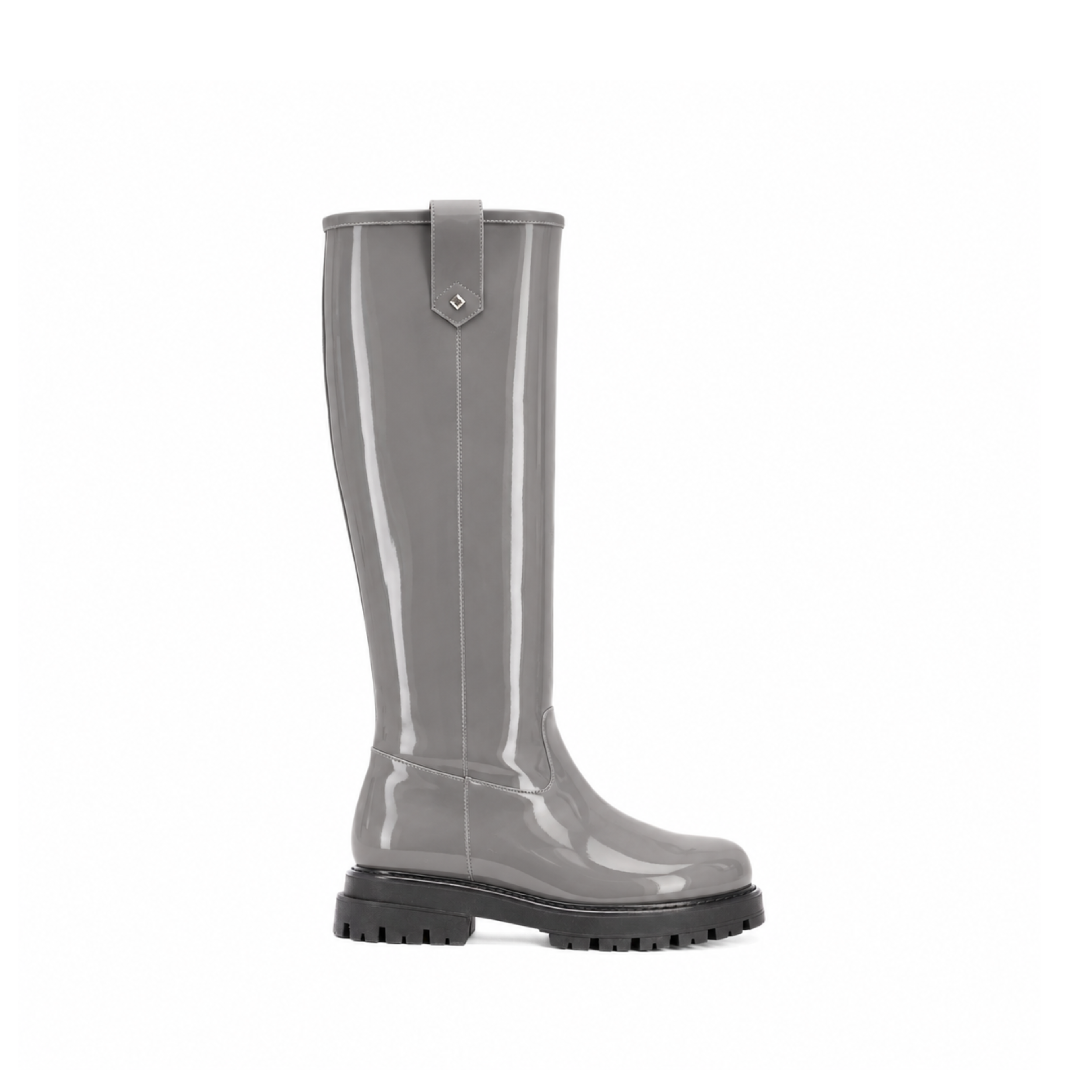 AURORA BOOT | GREY PATENT