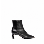 Scarlett Chase ankle zip black napa Aimee 55 bootie with a block heel and gore stretch | Profile on white background