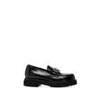 Scarlett Chase Ashton Lug Loafer in Black Leather | Profile on a white background