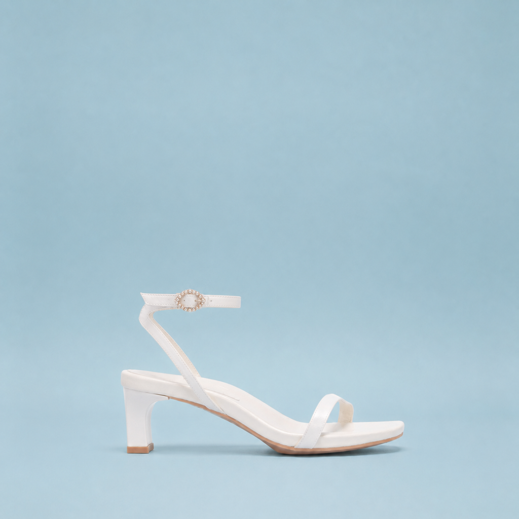 COCO 45 SANDAL | WHITE SATIN