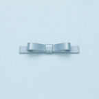 Scarlett Chase Marais blue clip-on satin bow shoe accessory | on light blue background