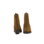 Scarlett Chase Frida Cowboy Boot in Olive Suede | Front & Back shot on a white background