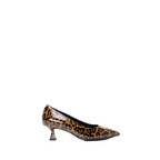 Scarlett Chase Cheetah patent leather Gala 55 Pump with a rounded upper and sculpted heel | Profile on white background