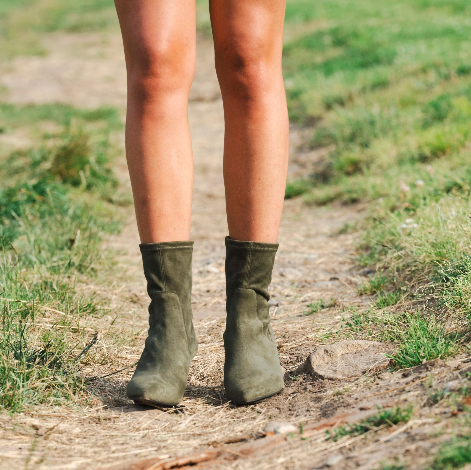 PORTIA 75 BOOTIE | MOSS SUEDE