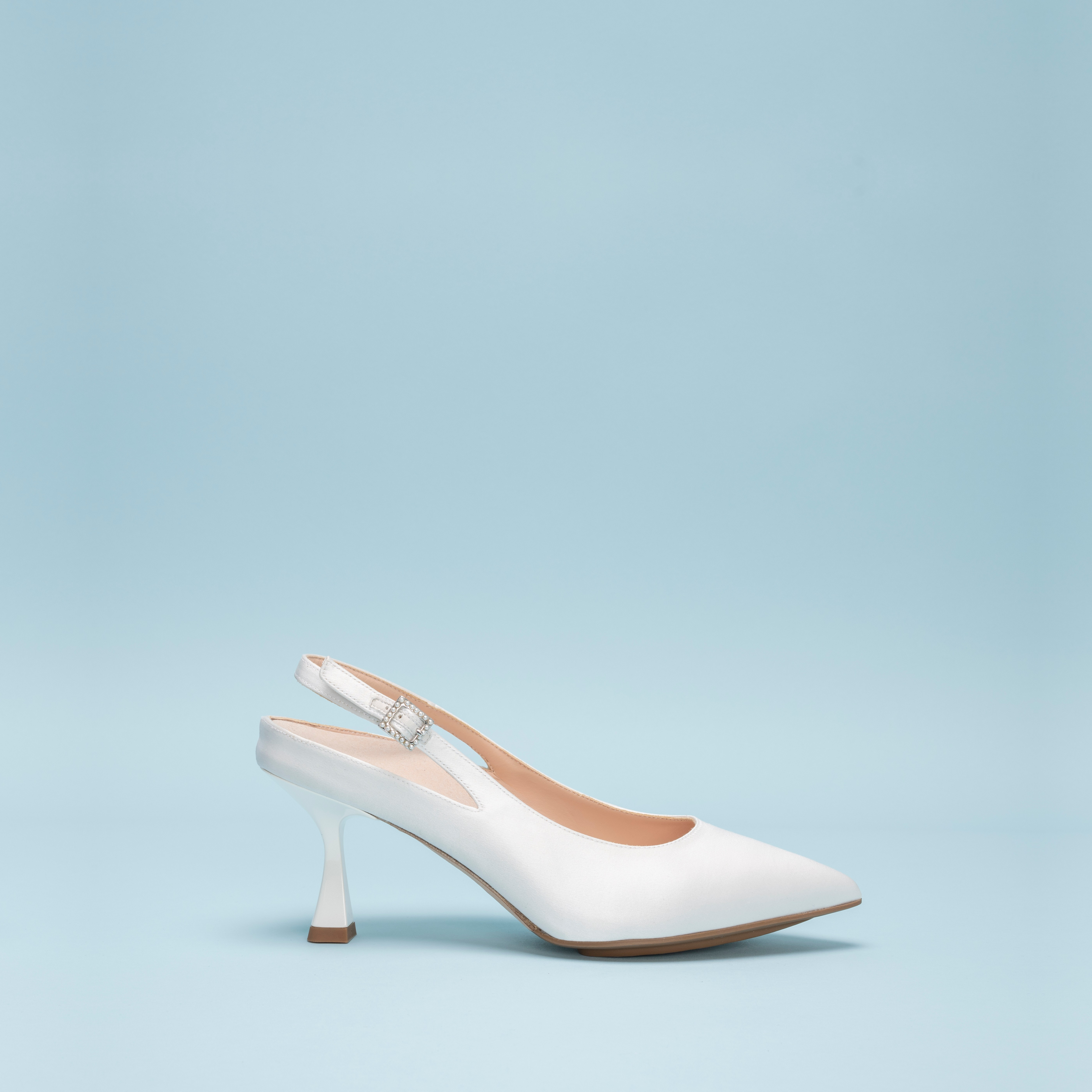RORY 75 SLINGBACK | WHITE SATIN