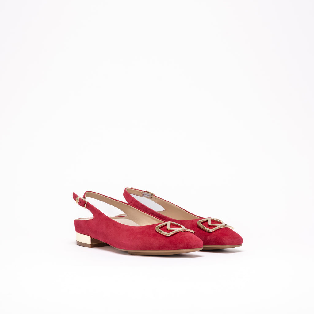 BIANCA SLINGBACK BALLET | RED SUEDE