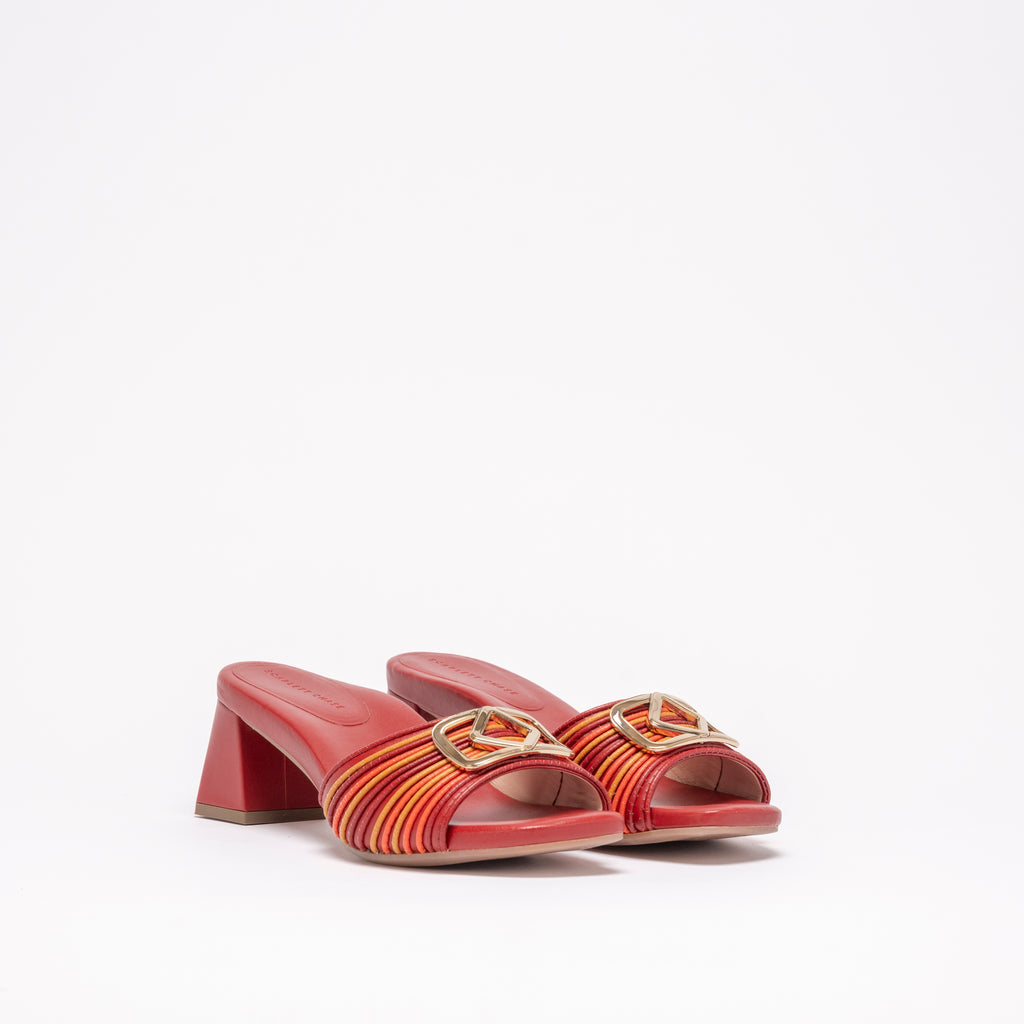 CECI SANDAL | RED NAPA