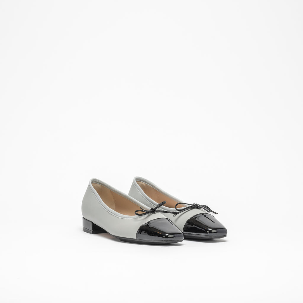 BETHANY BALLET | GREY NAPA / BLACK PATENT