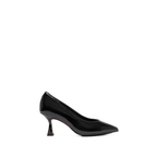 Scarlett Chase Soiree 75 Pump Black Patent with a V-cut upper and sculpted heel | Profile on white background