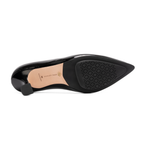 Scarlett Chase Soiree 75 Pump Black Patent with a V-cut upper and sculpted heel | Outsole view