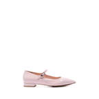 Scarlett Chase Blush Pink Patent Belle Ballet Flat with an adjustable Mary-Jane strap | Profile on white background