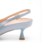 Roma 55 Scarlett Chase sky blue Roma 55 Slingback with a stable, sculpted heel and an adjustable backstrap buckle | Detail shot on white background