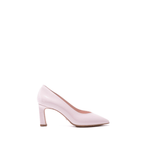 Scarlett Chase Scarlett 75 Pump Light Pink Patent with a V-cut upper and block heel | Profile on white background