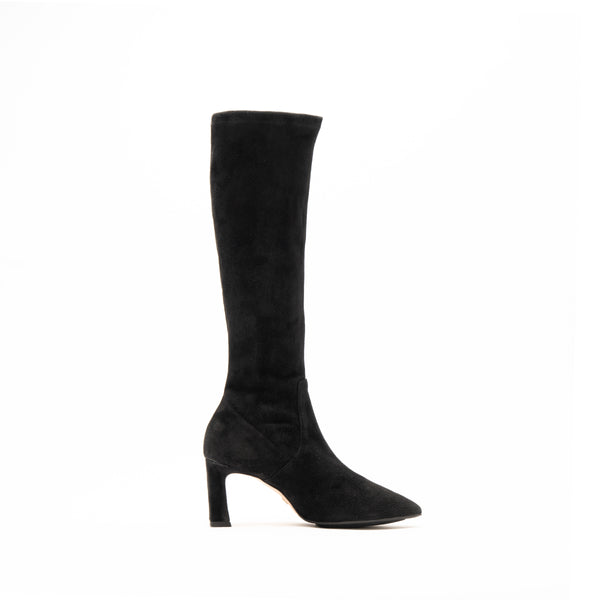 Lola 75 Stretch High Boot / Black Suede