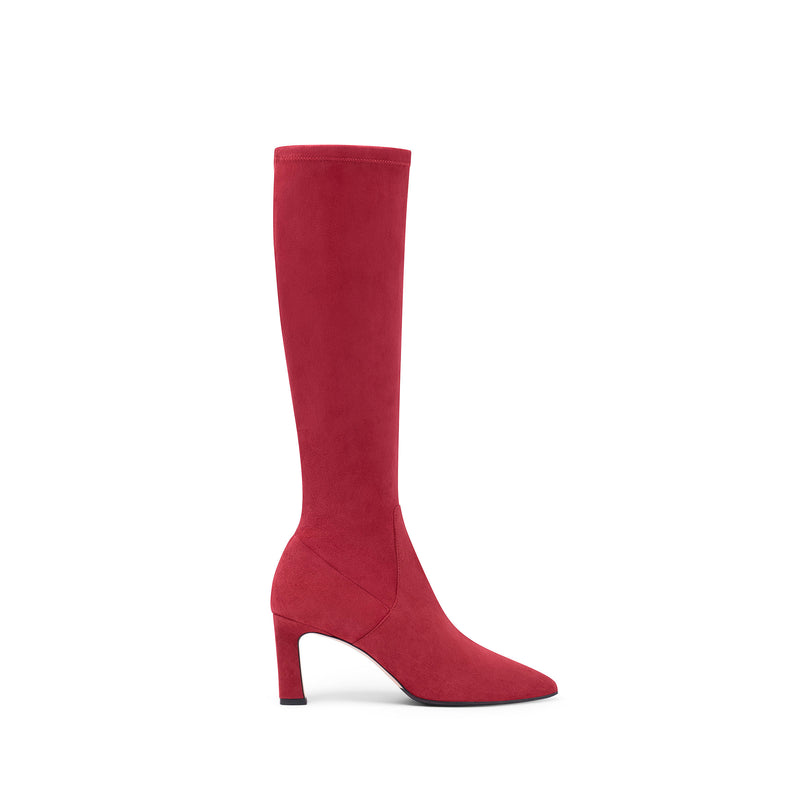 Lola 75 Stretch High Boot / Red Suede
