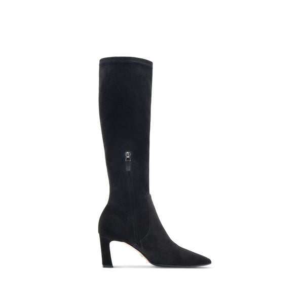 Lola 75 Stretch High Boot / ZIP Black Suede