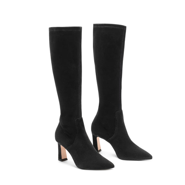 Lola 75 Stretch High Boot / Black Suede