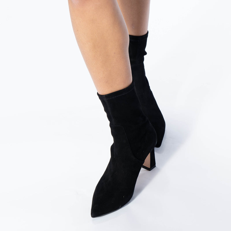 Portia 75 Stretch Bootie / Black Suede
