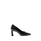 Scarlett Chase Scarlett 75 Pump Black Napa with a V-cut upper and block heel | Profile on white background